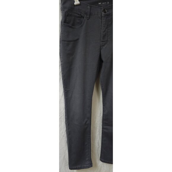 Lee Womens 14P Gray Smoke Easy Fit Stretch Mid Rise Straight Ankle Jeans 34x28 - Picture 4 of 15